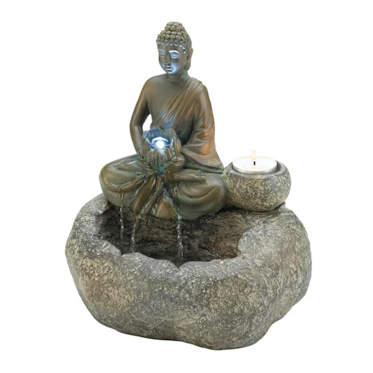 10.5" Buddha LED Tabletop Fountain